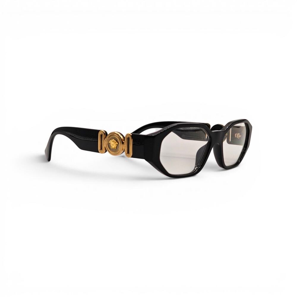 Versace Medusa Biggie 3320-U GB1 Black Gold Eyeglass Frames 56-16-145 - NWOB